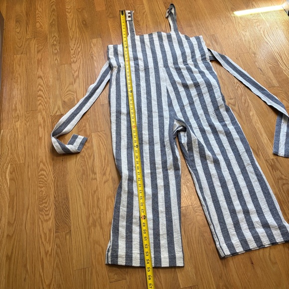 Birdwell Beach Britches Everyday Overalls Jumpsuit Striped Blue White Sz XL USA - Picture 13 of 15